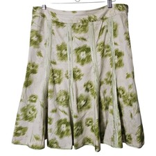 VTG Old Navy 12 Green Skirt A Line Flared Floral Print Fairygrunge Y2K Retro