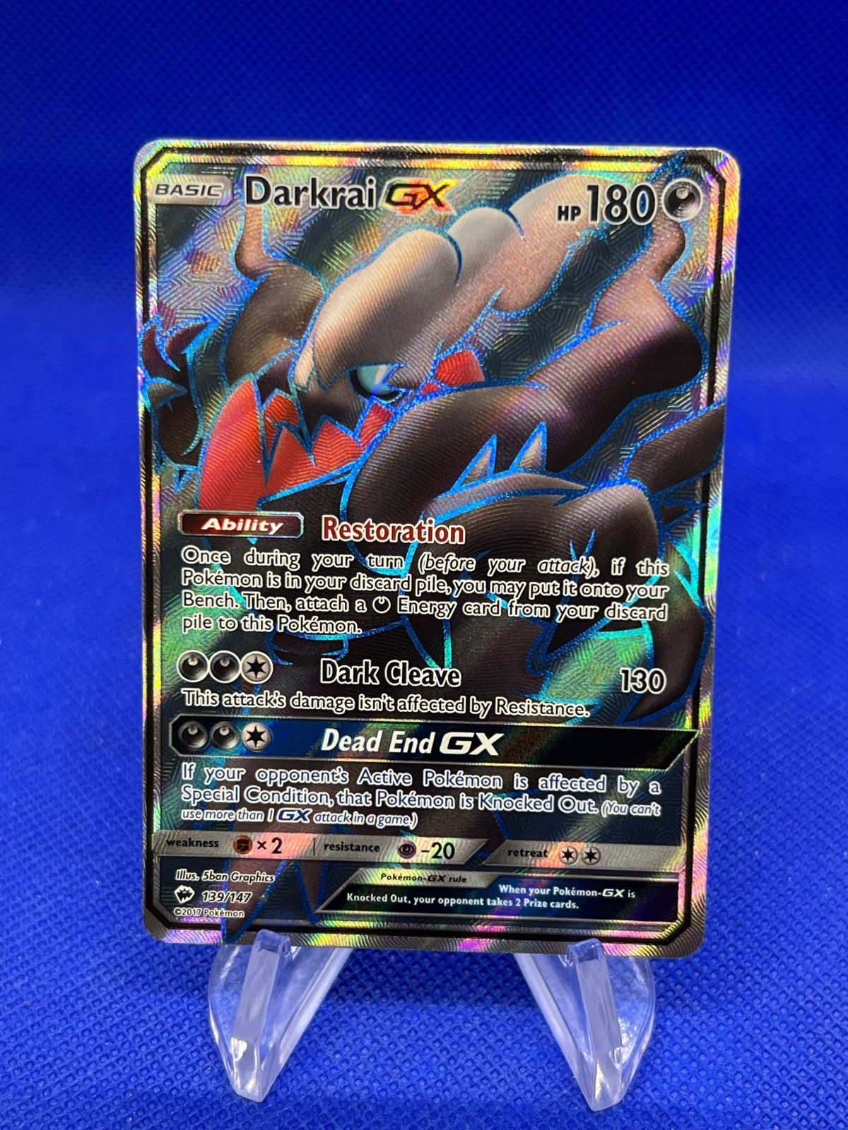 Pokemon Sun & Moon Burning Shadows Darkrai GX 139/147 Full Art Ultra Rare LP