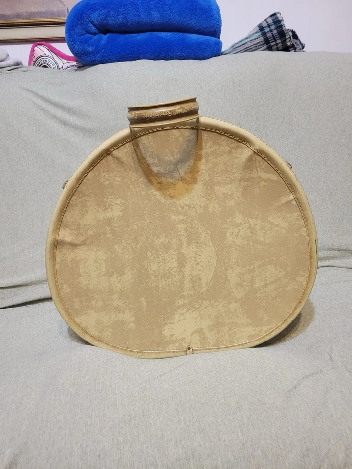 Maleta Samsonite de colección Shwayder sombrero redondo caja tren estuche rígido 18" beige Foto 4 de 4