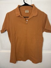 VTG Woolrich Women’s Peach Cotton Polo with Collared Neck & Buttons USA made