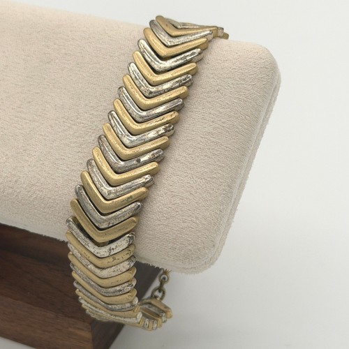 Lucky Brand Two Toned Arrow Bracelet Chevron Mixed Metal Boho Jewelry Sold Out