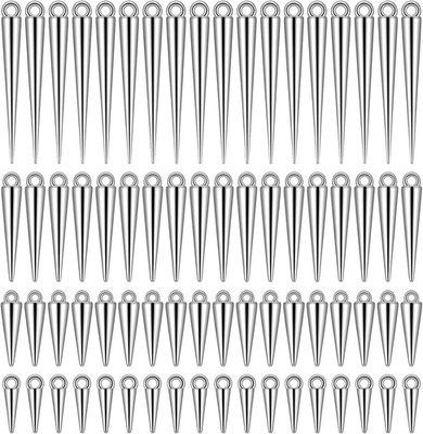 120 Pcs Silver Gothic Cone Charms for Jewelry Making and Crafting