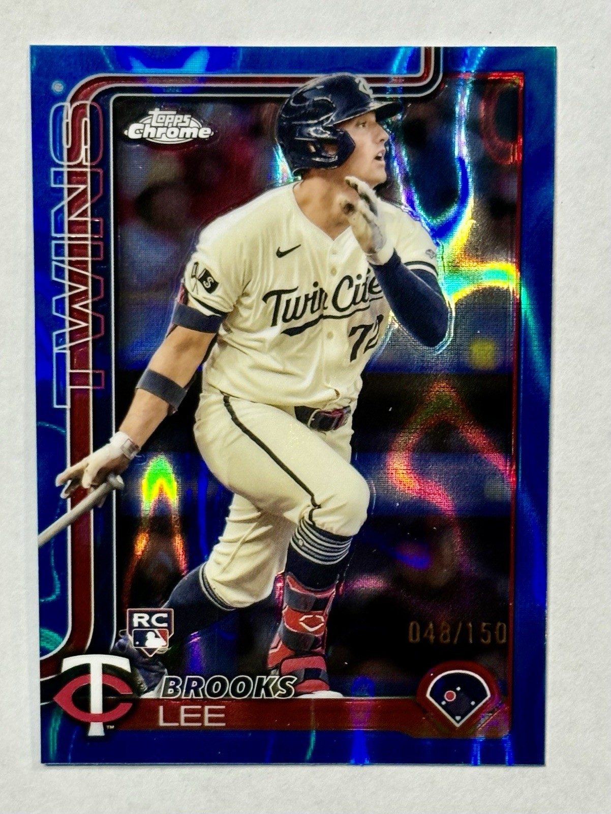 2025 Topps Chrome Baseball Brooks Lee Blue Lava /150 Rookie #234 Twins