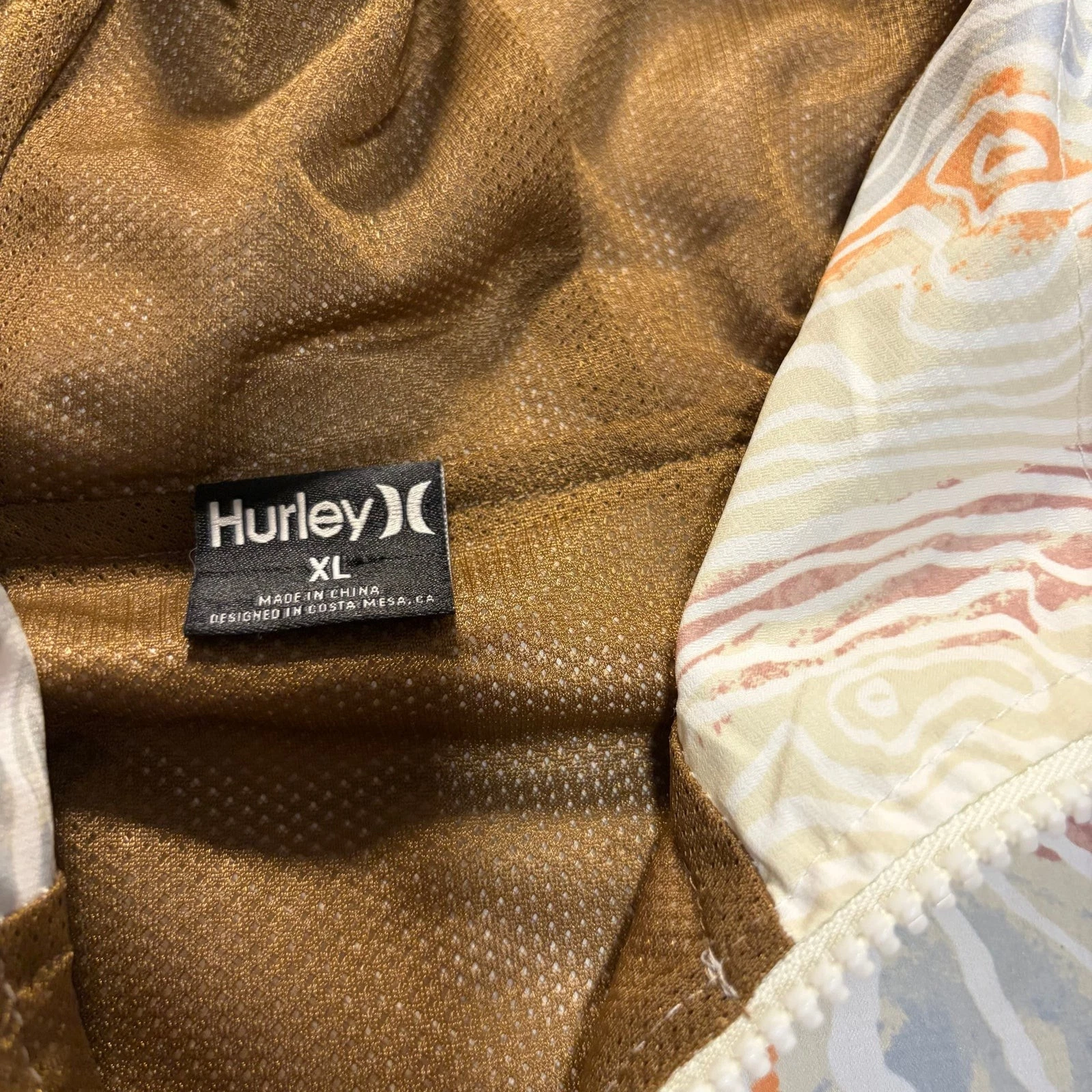 Hurley Offshore Men Anorak Windbreaker Jacket Barely Bone Cream Multicolor XL - product detail image 5
