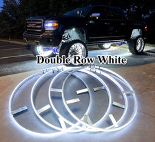 4pcs 17.5 Double Row White Led Wheel Rim Lights Ultra Bright Truck Underglow 4pcs 17.5 Double Row White Led Wheel Rim Lights Ultra Bright Truck Underglow