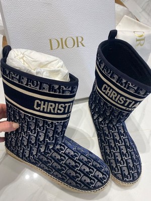NEW size 41 (W) Dior Chez Moi Granville Ankle Boot Dior Oblique Deep Blue