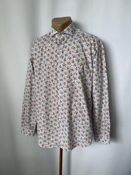 Men Navyboot Shirt White Cotton 40 /L / 48 #B8GV