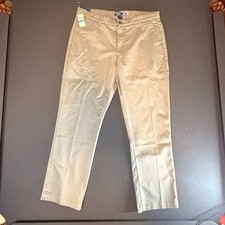 IZOD Men's American Chino Flat Front Straight Fit Pant 36W X 30L Smoked Pearl