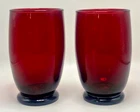 Set of 2 VTG Anchor Hocking Baltic Royal Ruby 10 oz Water Goblets, 4.5" -- EUC