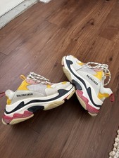 Balenciaga Triple S Women's Multicolor Mesh Leather Sneakers Logo Lace Up