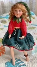 Paradise Galleries/Linda Mason, Porcelain Doll, Christmas Sparkle W/ COA & Box!