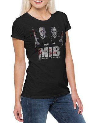 Maniacs In Black Damen T-Shirt Men Jason Halloween Horror Friday Freitag