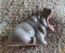 Lomonosov Imperial Porcelain Hippo Hippopotamus Figurine 1.5" - Made in USSR