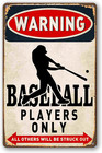 Vintage Baseball Metal Wall Art - Ideal Decor for Sports-Themed Rooms, 8x12 Inch