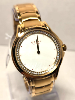 Obaku-Denmark Jasmin-Fuchsia Steel Rose Gold w/ Mother of Pearl Dial 35mm New!