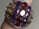 VINTAGE KARIS STERLING SILVER BEAUTIFUL RING WITH GEMS 👍 — photo 1