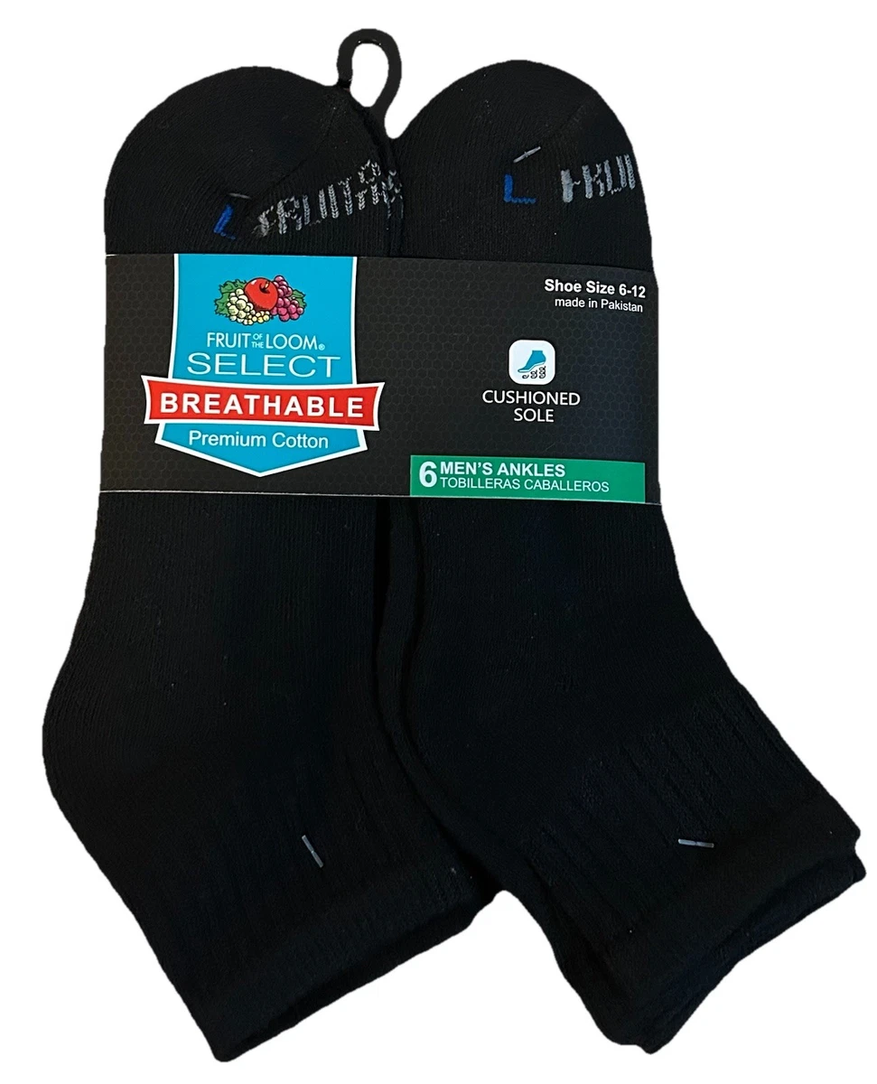 Fruit Of The Loom Breathable Performance Socks – 6 Paia Calzini Uomo – Traspiranti, Controllo Odori, Uso Quotidiano
