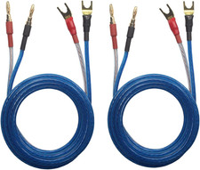 KK YB-ZB 1Pair Set 4 Spade Plug  4 Banana Plug Hifi OFC Speaker Wire, Spade Pl