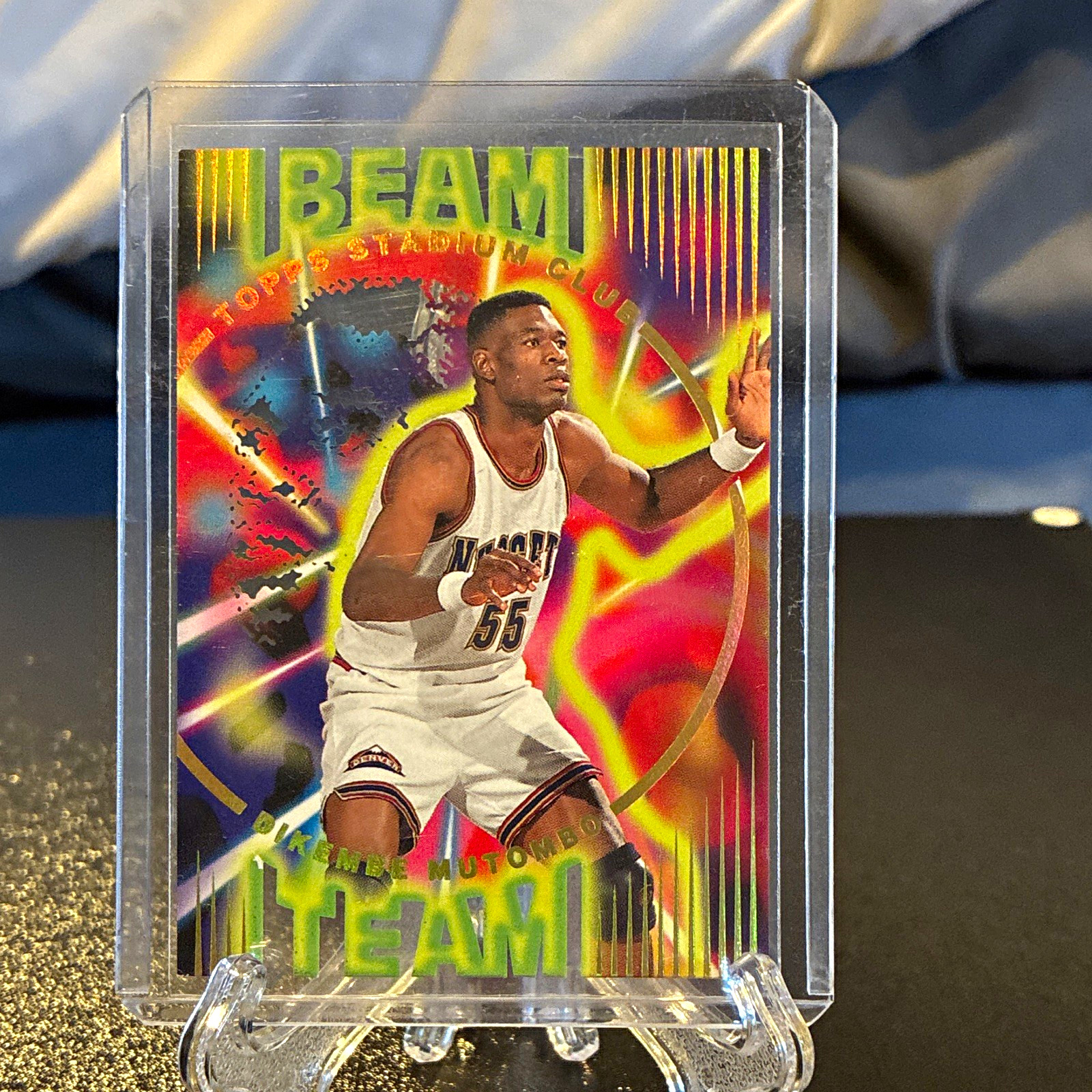 Topps Stadium Club Beam Team Insert Dikembe Mutombo B12 Denver Nuggets