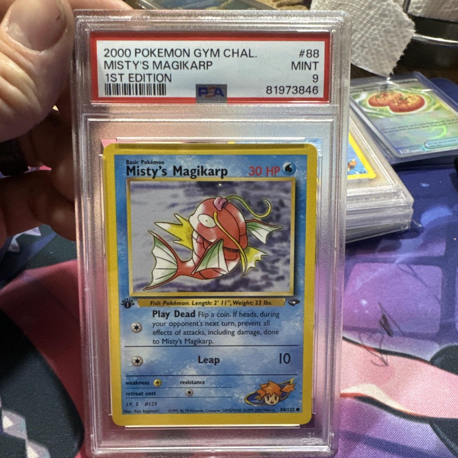 2000 POKEMON GYM CHALLENGE #88 MISTY'S MAGIKARP 1ST EDITION PSA 9