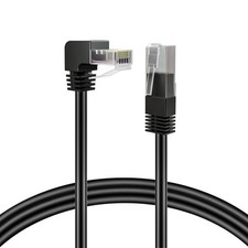 Cat6 Ethernet Cable Right Angle Down, 3 FT , RJ45 90 Degree Network Wire Cord