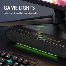 LED Computer Lautsprecher Bluetooth USB Soundbar für PC,Desktop,Laptop,Monitor