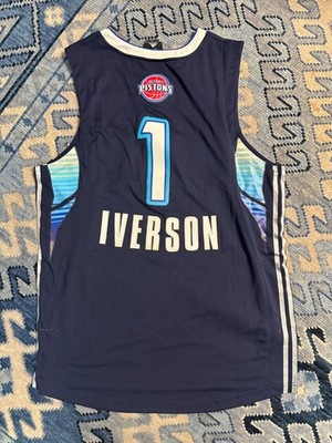 Detroit Pistons ALL STAR 2009 Iverson #1 Swingman NBA Jersey Blue