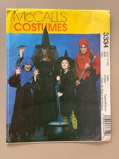 Vintage McCall's 3334 Sewing Pattern Kids Witch and Ghoul Costume 7-16 UNCUT FF