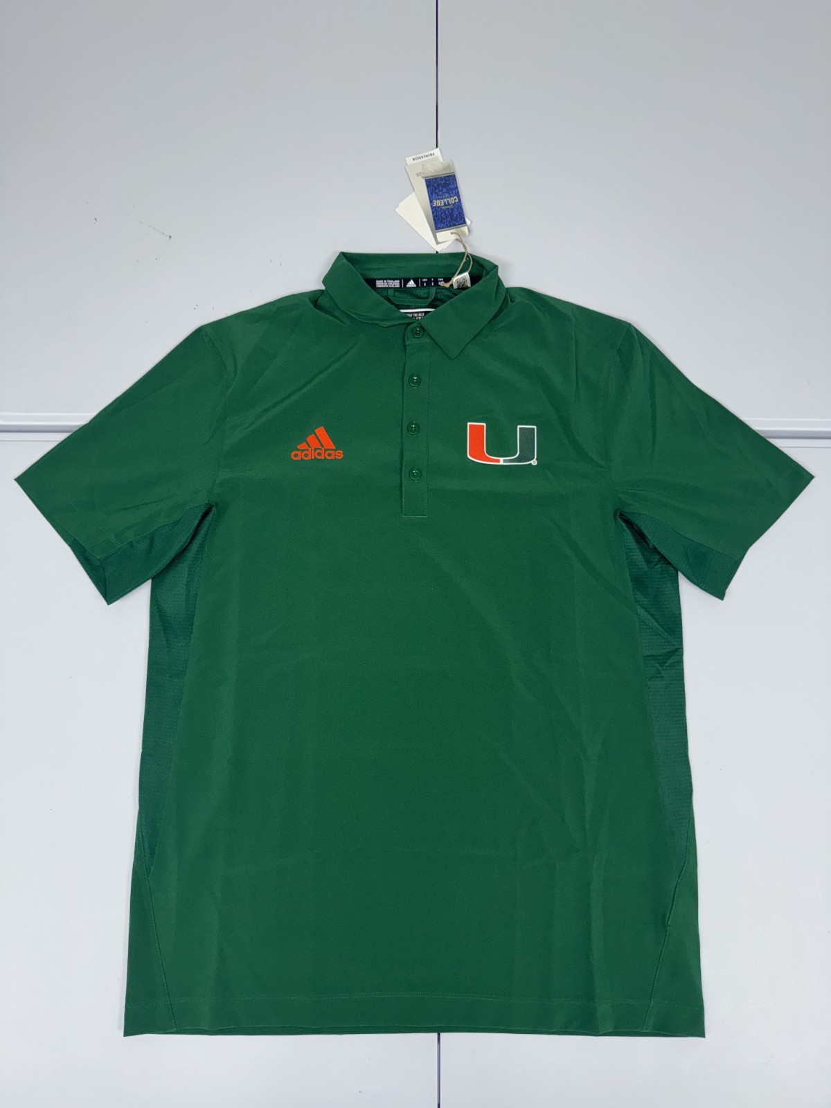 Adidas Miami Hurricanes Climalite Polo Shirt Green Men's Pick Size NWT $70