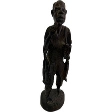 Hand Carved Wooden Figure African Tribal Art Sculpture Collectible Ornament