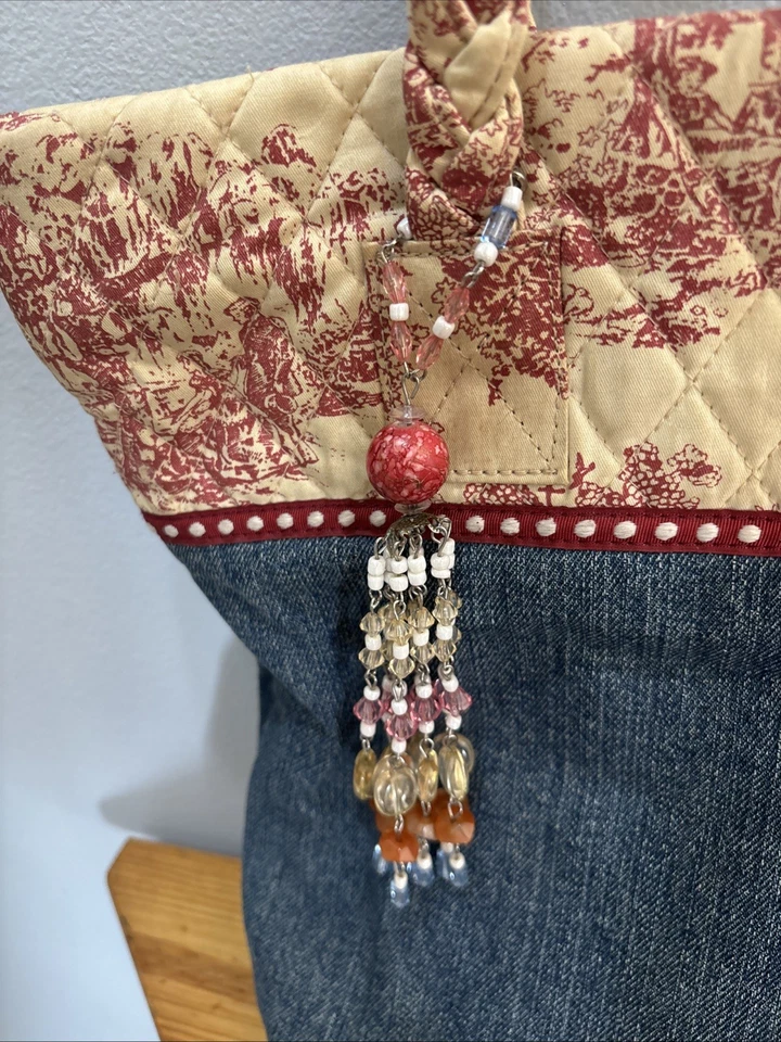 Bolsa de ombro Isabella’s Journey com borla frisada 16 pol X 11 pol X 3 pol trançada - Imagem 3 de 4