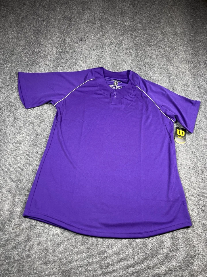 Camisa de béisbol Wilson para hombre talla grande manga corta púrpura ropa deportiva deportiva Foto 2 de 4