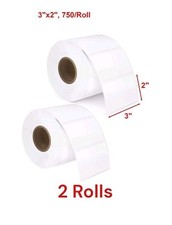2x New 3"x 2" Direct Thermal Labels for Zebra Rollo Printer 750 Labels Per Roll