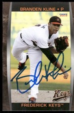 2014 Frederick Keys BRANDEN KLINE Signed Card autograph auto ORIOLES.