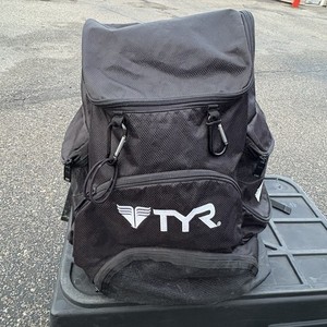 TYR Alliance Team Backpack Large 45L Black Mesh Swim Gear Bag