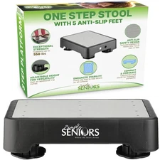 One Step Stool - Small Mobility Aid for Adults & Seniors - Portable Heavy Dut...