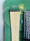 HOT ROLEX 20mm Black Crocodile Leather Band & Gold Rolex Crown Buckle NOS Bid; — photo 3