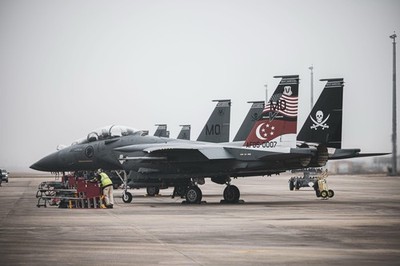 McDonnell Douglas F-15E Strike Eagle fighter plane.