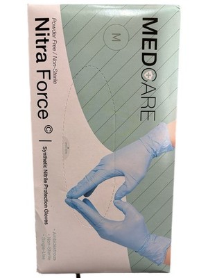 Medcare Nitra Force NBR Nitrile Examination Gloves Medium   Powder-Free
