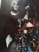 Vintage Kiss Poster 1977- Peter Criss On A Motorcycle (Non-Laminated)