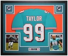 Jason Taylor Autographed & Framed Teal Miami Jersey Beckett Certified