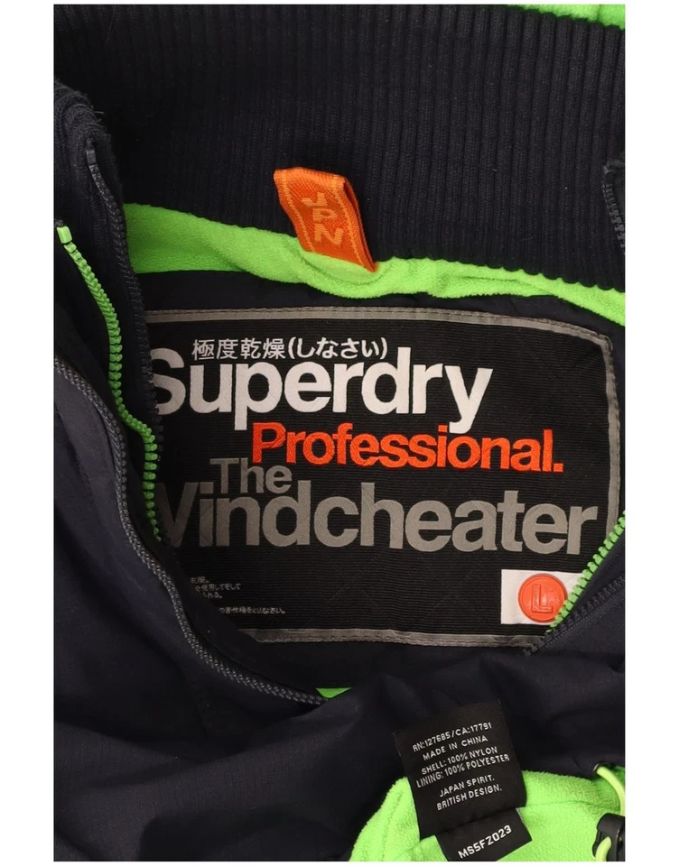 SUPERDRY Mens The Windcheater Windbreaker Jacket UK 40 Large Navy Blue AB15 - Image 3 of 3