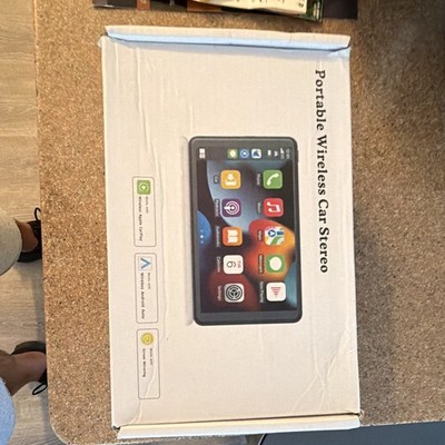 Portable Wireless Car Stereo Touchscreen w/ Wireless CarPlay/Android Auto, Voice