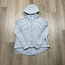 Nike Hoodie Womens Small Gray Full Zip Running Training Sweatshirt Jacket Swoosh