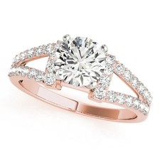 Round Cut Lab-Created 1.90 Ct VVS1 Diamond Engagement Ring 14K Rose Gold Finish