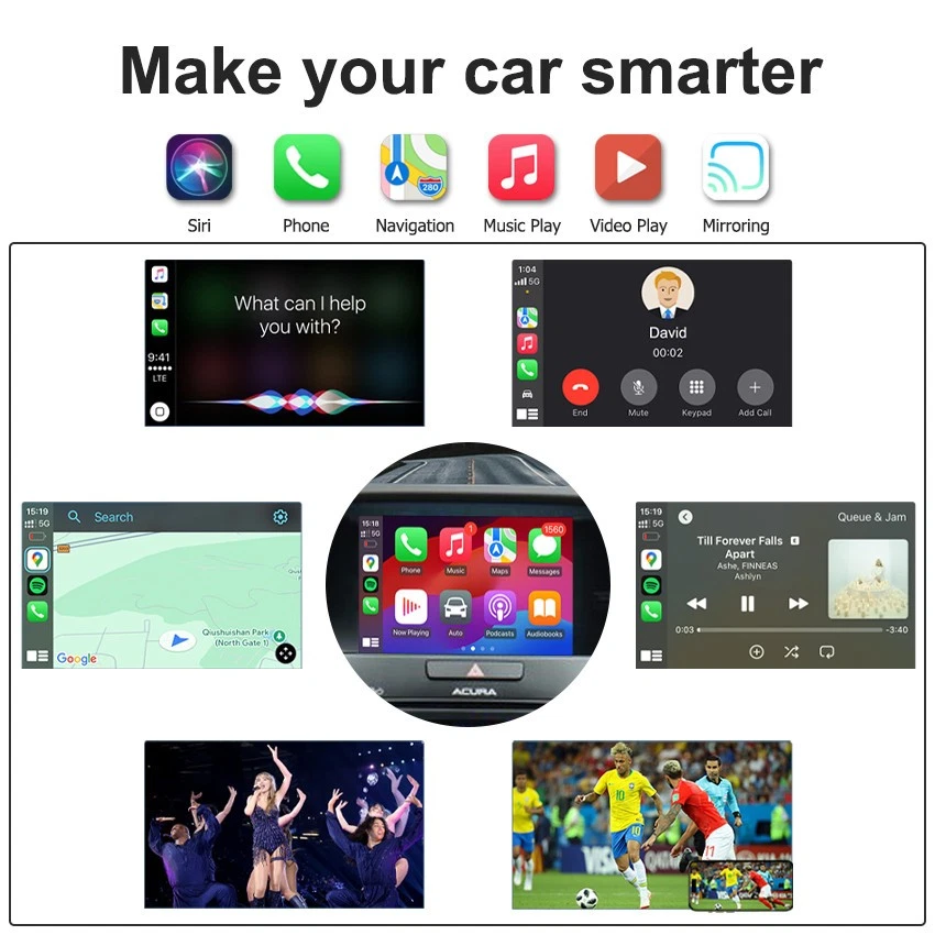Kits de interfaz de actualización inalámbrica CarPlay Android Auto OEM para Acura ILX 2014-2018 Foto 3 de 4