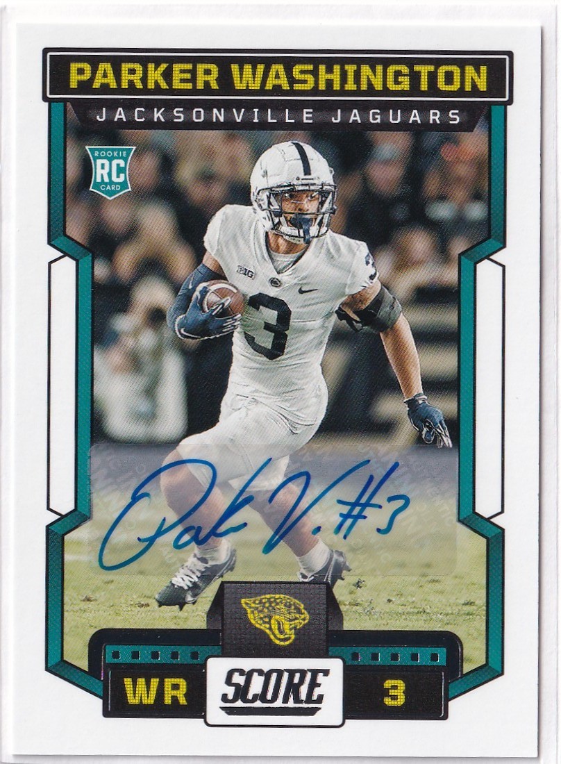 Parker Washington 2023 Score AUTOGRAPH ROOKIE RC #361 Jaguars Penn State