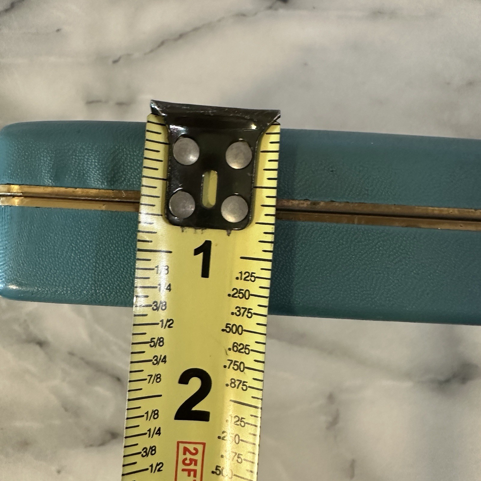 Vtg MCM Farrington Genuine Texol Green Jewelry Box Green Velvet Silk Interior