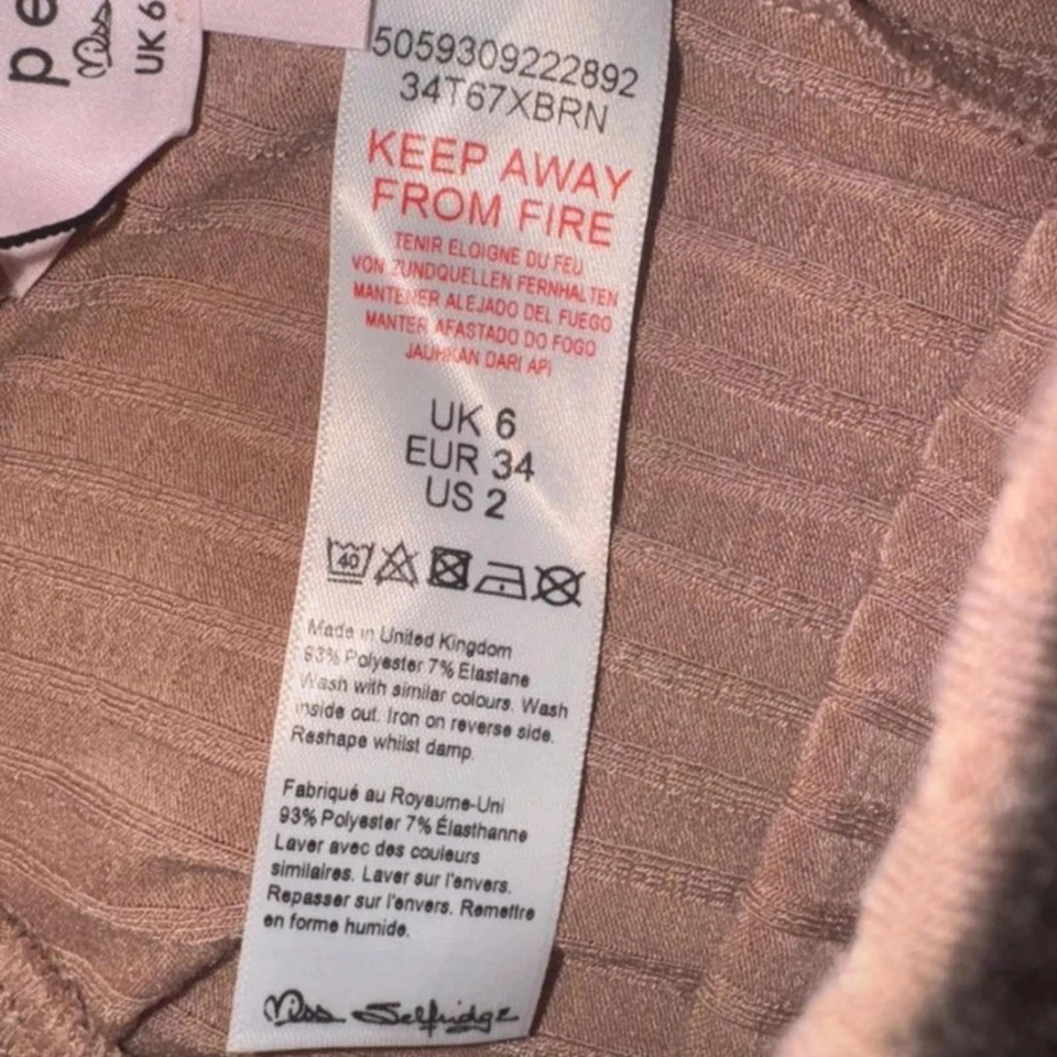 Miss Selfridge Petite Ribbed Joggers Leggings UK 6 Loungewear NWT - Image 4 of 4