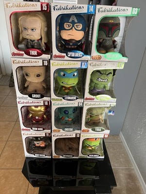 Funko Fabrikations Plush Lot Of 12 Yoda, Chewbacca, Boba Fett, Iron Man, Rocket!